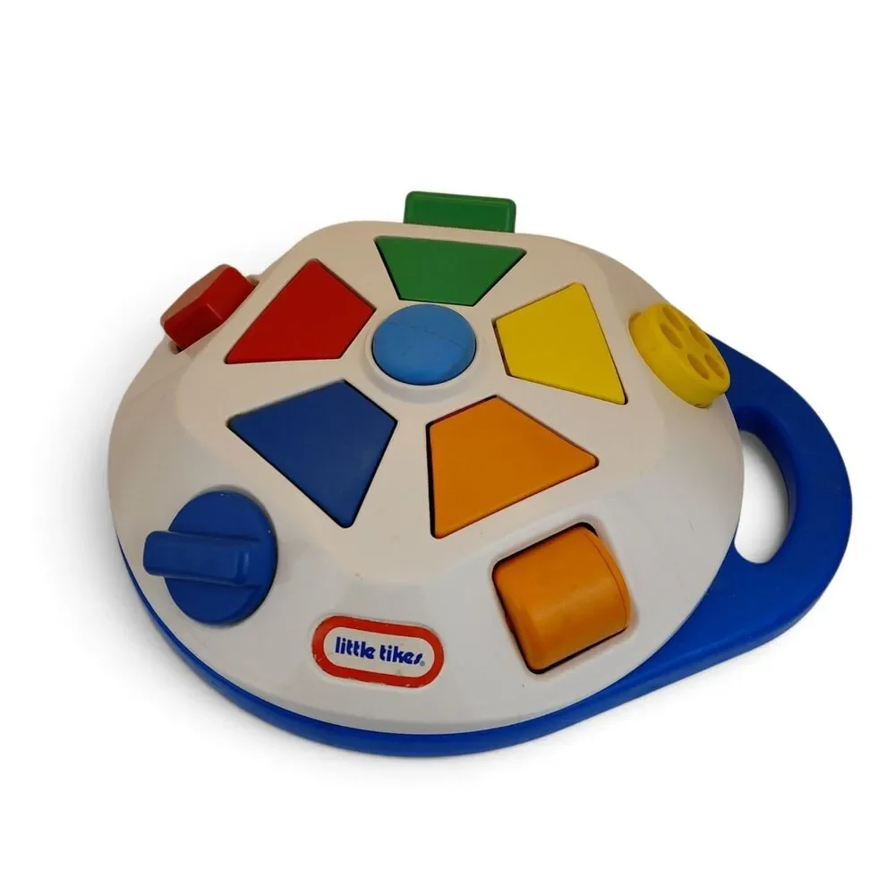 Little Tikes Vtg 90s Baby Pop up Spinning Carousel Activity Toy Sounds Animals